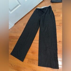 Zara Black and White Striped Trousers